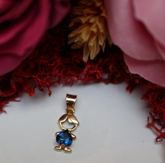 Pandant Aur Baietel cu piatra albastra