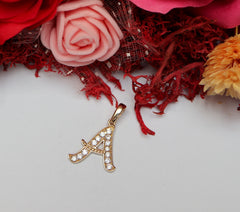 Pandant Aur Initiala A cu pietre