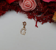 Pandant Aur Initiala G cu pietre