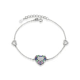 Bratara Argint 925 Inimioara cu pietre colorate