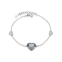 Bratara Argint 925 Inimioara cu pietre colorate