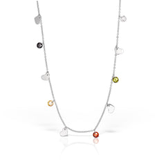 Colier Argint 925 Inimi cu pietre