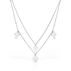 Colier Argint 925 Cruce cu lant dublu